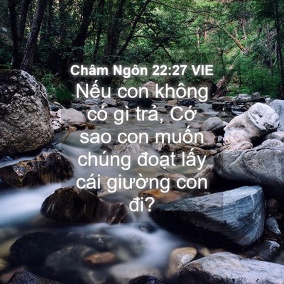 Picture 04 - Châm Ngôn 22:27 VIE - Nếu con không có gì trả, Cớ sao con - Bible Verse Picture