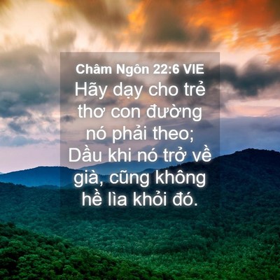 Picture 04 - Châm Ngôn 22:6 VIE - Hãy dạy cho trẻ thơ con đường nó - Bible Verse Picture