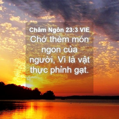 Picture 04 - Châm Ngôn 23:3 VIE - Chớ thèm món ngon của người, Vì là - Bible Verse Picture