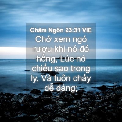 Picture 04 - Châm Ngôn 23:31 VIE - Chớ xem ngó rượu khi nó đỏ hồng, Lúc - Bible Verse Picture