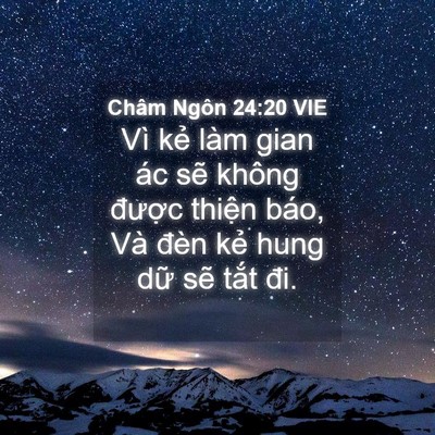 Picture 04 - Châm Ngôn 24:20 VIE - Vì kẻ làm gian ác sẽ không được - Bible Verse Picture