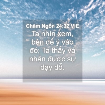 Picture 04 - Châm Ngôn 24:32 VIE - Ta nhìn xem, bèn để ý vào đó; Ta thấy - Bible Verse Picture