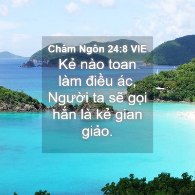Picture 04 - Châm Ngôn 24:8 VIE - Kẻ nào toan làm điều ác, Người ta sẽ - Bible Verse Picture