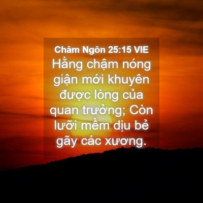 Picture 04 - Châm Ngôn 25:15 VIE - Hằng chậm nóng giận mới khuyên được - Bible Verse Picture