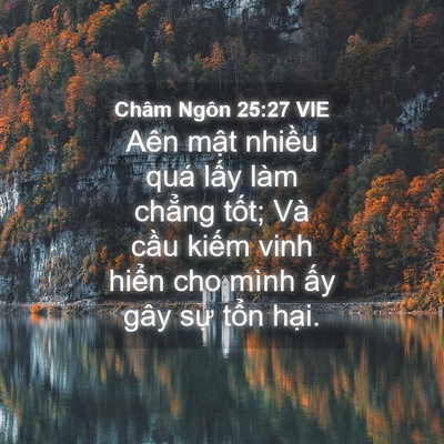 Picture 04 - Châm Ngôn 25:27 VIE - Aên mật nhiều quá lấy làm chẳng tốt; - Bible Verse Picture