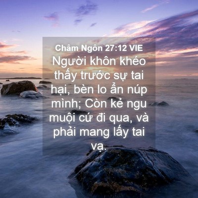 Picture 04 - Châm Ngôn 27:12 VIE - Người khôn khéo thấy trước sự tai - Bible Verse Picture