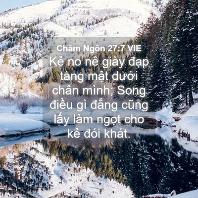 Picture 04 - Châm Ngôn 27:7 VIE - Kẻ no nê giày đạp tàng mật dưới - Bible Verse Picture