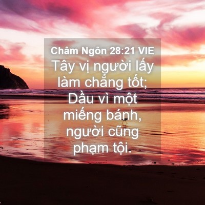 Picture 04 - Châm Ngôn 28:21 VIE - Tây vị người lấy làm chẳng tốt; - Bible Verse Picture