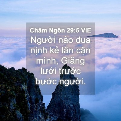 Picture 04 - Châm Ngôn 29:5 VIE - Người nào dua nịnh kẻ lân cận mình, - Bible Verse Picture