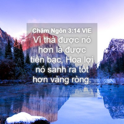 Picture 04 - Châm Ngôn 3:14 VIE - Vì thà được nó hơn là được tiền - Bible Verse Picture