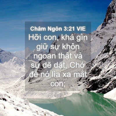 Picture 04 - Châm Ngôn 3:21 VIE - Hỡi con, khá gìn giữ sự khôn ngoan - Bible Verse Picture