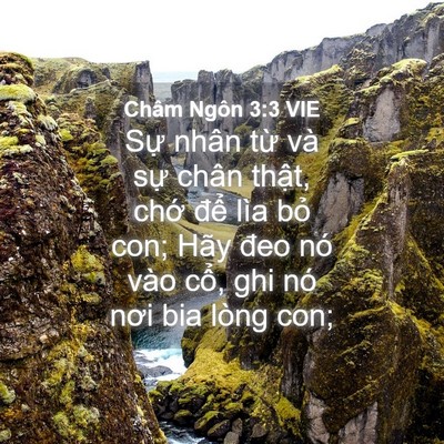 Picture 04 - Châm Ngôn 3:3 VIE - Sự nhân từ và sự chân thật, chớ - Bible Verse Picture