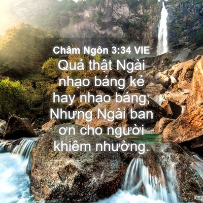 Picture 04 - Châm Ngôn 3:34 VIE - Quả thật Ngài nhạo báng kẻ hay nhạo - Bible Verse Picture
