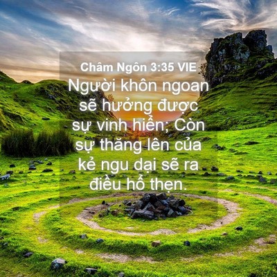 Picture 04 - Châm Ngôn 3:35 VIE - Người khôn ngoan sẽ hưởng được sự - Bible Verse Picture