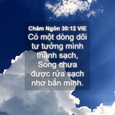 Picture 04 - Châm Ngôn 30:12 VIE - Có một dòng dõi tư tưởng mình thánh - Bible Verse Picture