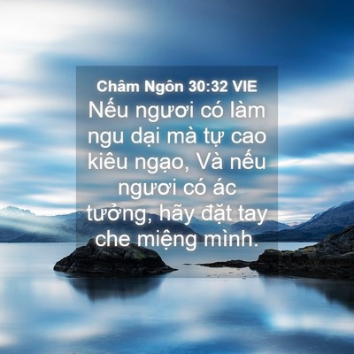Picture 04 - Châm Ngôn 30:32 VIE - Nếu ngươi có làm ngu dại mà tự cao - Bible Verse Picture