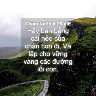 Picture 04 - Châm Ngôn 4:26 VIE - Hãy ban bằng cái nẻo của chân con đi, - Bible Verse Picture
