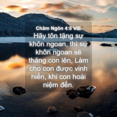 Picture 04 - Châm Ngôn 4:8 VIE - Hãy tôn tặng sự khôn ngoan, thì sự - Bible Verse Picture