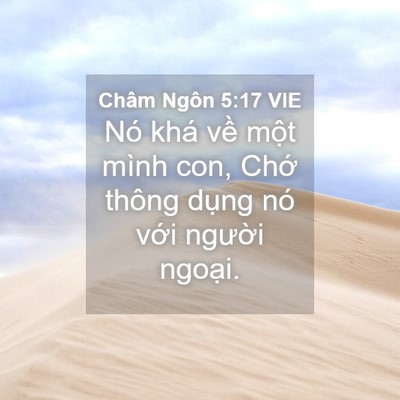 Picture 04 - Châm Ngôn 5:17 VIE - Nó khá về một mình con, Chớ thông - Bible Verse Picture