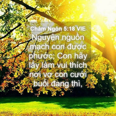 Picture 04 - Châm Ngôn 5:18 VIE - Nguyện nguồn mạch con được phước; - Bible Verse Picture