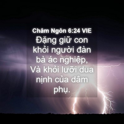 Picture 04 - Châm Ngôn 6:24 VIE - Đặng giữ con khỏi người đàn bà ác - Bible Verse Picture