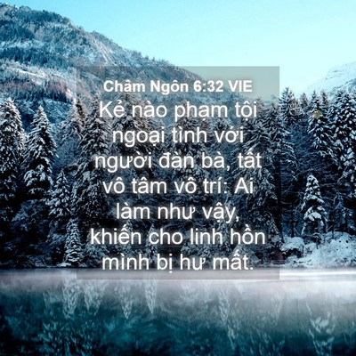 Picture 04 - Châm Ngôn 6:32 VIE - Kẻ nào phạm tội ngoại tình với - Bible Verse Picture