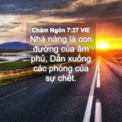 Picture 04 - Châm Ngôn 7:27 VIE - Nhà nàng là con đường của âm phủ, - Bible Verse Picture