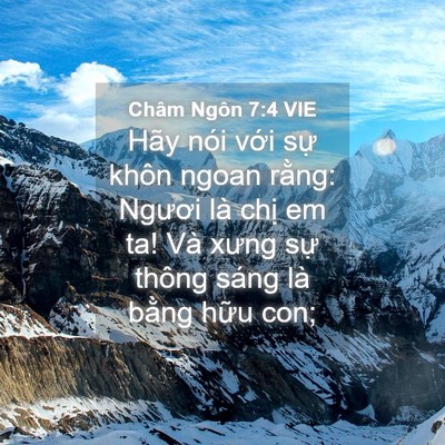 Picture 04 - Châm Ngôn 7:4 VIE - Hãy nói với sự khôn ngoan rằng: Ngươi - Bible Verse Picture
