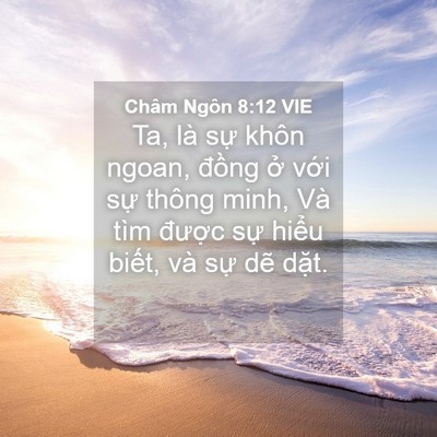 Picture 04 - Châm Ngôn 8:12 VIE - Ta, là sự khôn ngoan, đồng ở với sự - Bible Verse Picture
