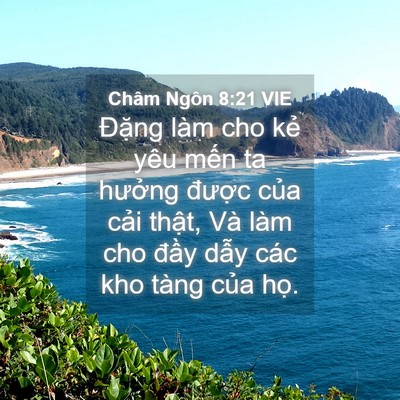 Picture 04 - Châm Ngôn 8:21 VIE - Đặng làm cho kẻ yêu mến ta hưởng - Bible Verse Picture