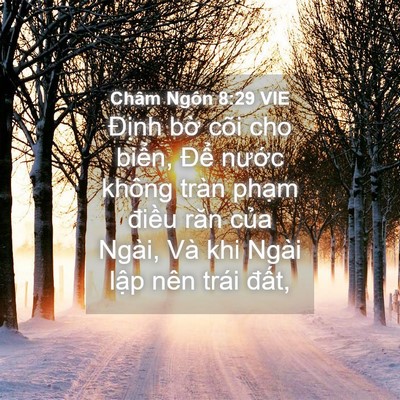 Picture 04 - Châm Ngôn 8:29 VIE - Định bờ cõi cho biển, Để nước - Bible Verse Picture