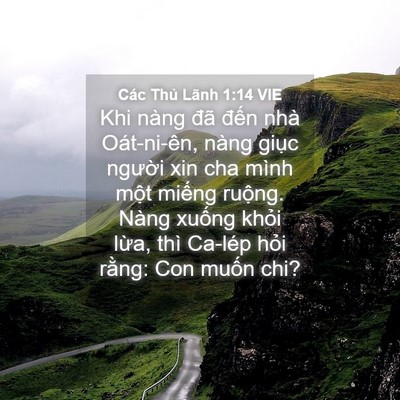 Picture 04 - Các Thủ Lãnh 1:14 VIE - Khi nàng đã đến nhà Oát-ni-ên, nàng - Bible Verse Picture