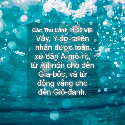 Picture 04 - Các Thủ Lãnh 11:22 VIE - Vậy, Y-sơ-ra-ên nhận được toàn xứ - Bible Verse Picture