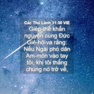 Picture 04 - Các Thủ Lãnh 11:30 VIE - Giép-thê khẩn nguyện cùng Đức - Bible Verse Picture