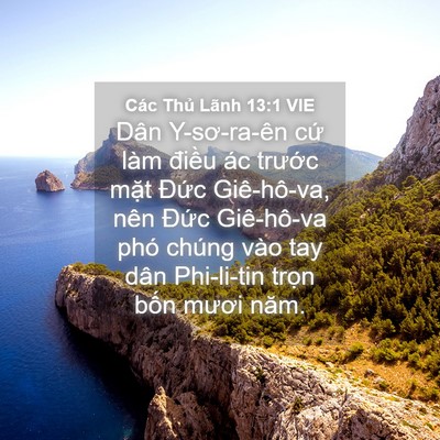 Picture 04 - Các Thủ Lãnh 13:1 VIE - Dân Y-sơ-ra-ên cứ làm điều ác trước - Bible Verse Picture