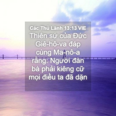 Picture 04 - Các Thủ Lãnh 13:13 VIE - Thiên sứ của Đức Giê-hô-va đáp cùng - Bible Verse Picture