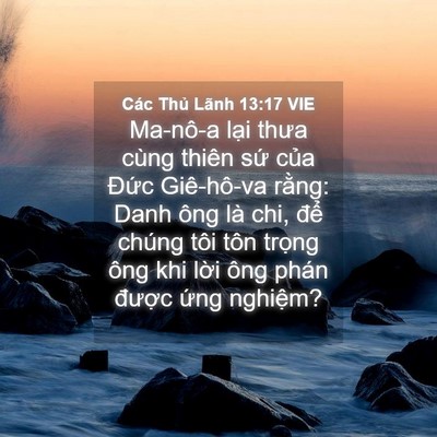 Picture 04 - Các Thủ Lãnh 13:17 VIE - Ma-nô-a lại thưa cùng thiên sứ của - Bible Verse Picture