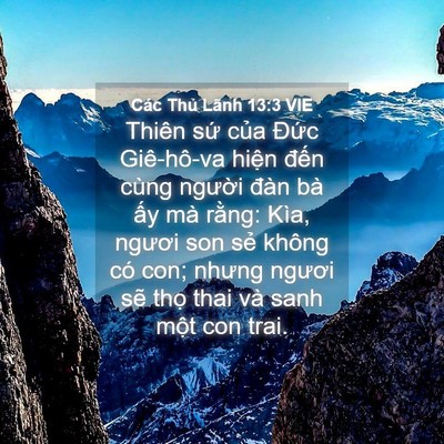 Picture 04 - Các Thủ Lãnh 13:3 VIE - Thiên sứ của Đức Giê-hô-va hiện - Bible Verse Picture