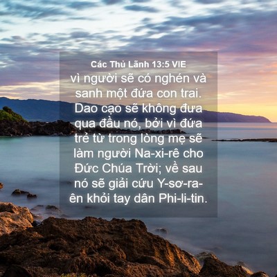 Picture 04 - Các Thủ Lãnh 13:5 VIE - vì người sẽ có nghén và sanh một - Bible Verse Picture