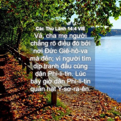 Picture 04 - Các Thủ Lãnh 14:4 VIE - Vả, cha mẹ người chẳng rõ điều đó - Bible Verse Picture