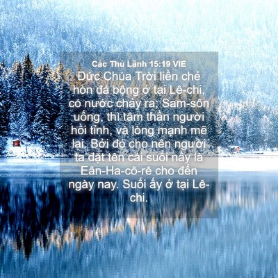 Picture 04 - Các Thủ Lãnh 15:19 VIE - Đức Chúa Trời liền chẻ hòn đá bộng - Bible Verse Picture