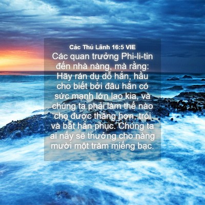 Picture 04 - Các Thủ Lãnh 16:5 VIE - Các quan trưởng Phi-li-tin đến nhà nàng, - Bible Verse Picture