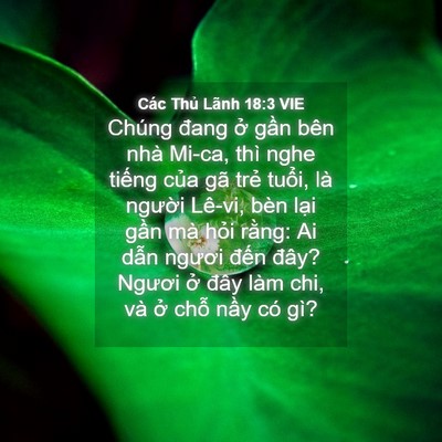 Picture 04 - Các Thủ Lãnh 18:3 VIE - Chúng đang ở gần bên nhà Mi-ca, thì nghe - Bible Verse Picture