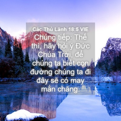 Picture 04 - Các Thủ Lãnh 18:5 VIE - Chúng tiếp: Thế thì, hãy hỏi ý Đức - Bible Verse Picture