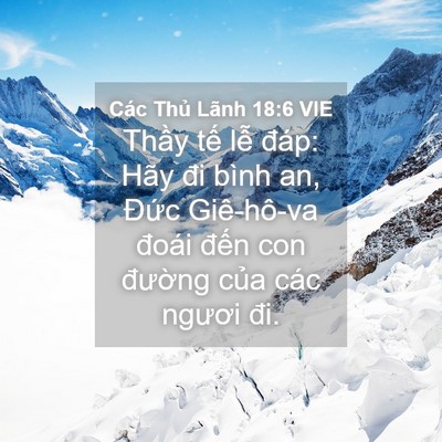 Picture 04 - Các Thủ Lãnh 18:6 VIE - Thầy tế lễ đáp: Hãy đi bình an, Đức - Bible Verse Picture