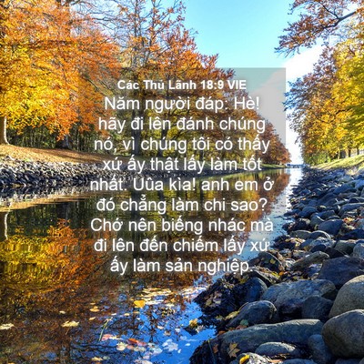Picture 04 - Các Thủ Lãnh 18:9 VIE - Năm người đáp: Hè! hãy đi lên đánh - Bible Verse Picture