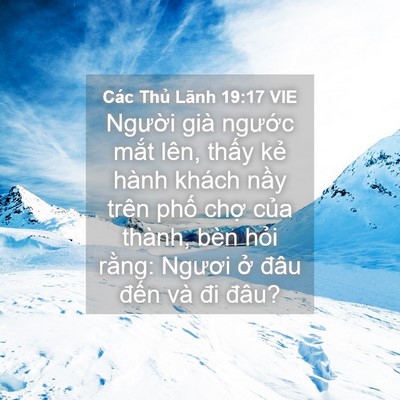 Picture 04 - Các Thủ Lãnh 19:17 VIE - Người già ngước mắt lên, thấy kẻ - Bible Verse Picture