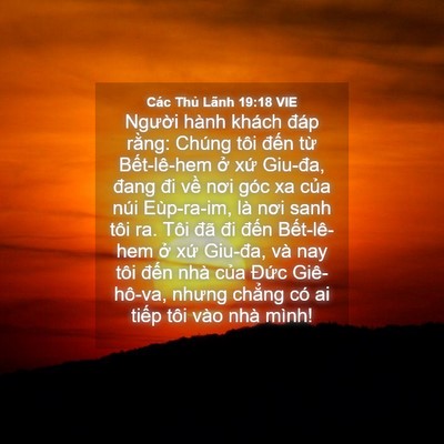 Picture 04 - Các Thủ Lãnh 19:18 VIE - Người hành khách đáp rằng: Chúng tôi - Bible Verse Picture