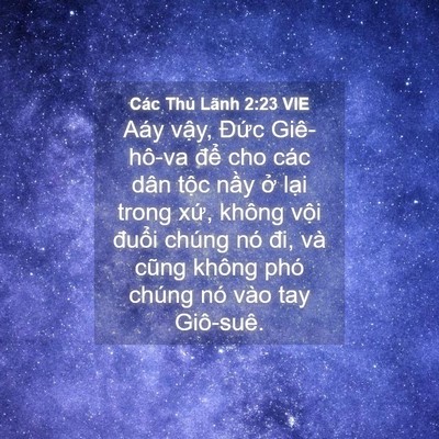 Picture 04 - Các Thủ Lãnh 2:23 VIE - Aáy vậy, Đức Giê-hô-va để cho các - Bible Verse Picture