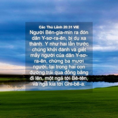 Picture 04 - Các Thủ Lãnh 20:31 VIE - Người Bên-gia-min ra đón dân Y-sơ-ra-ên, - Bible Verse Picture